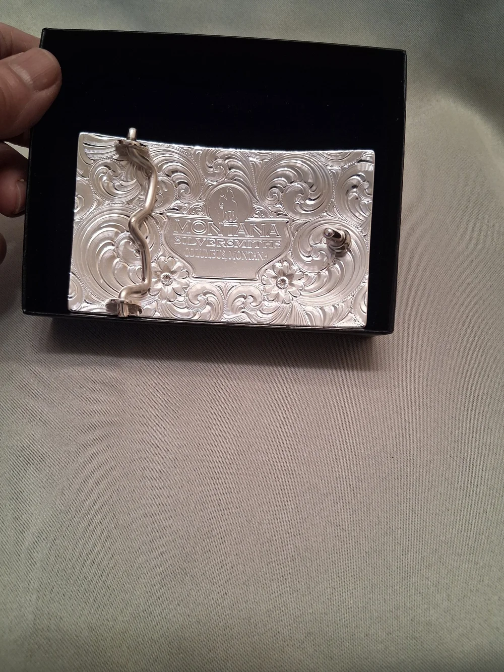 Montana Silversmith's Western Engraved Silver-Tone  Belt Buckle
